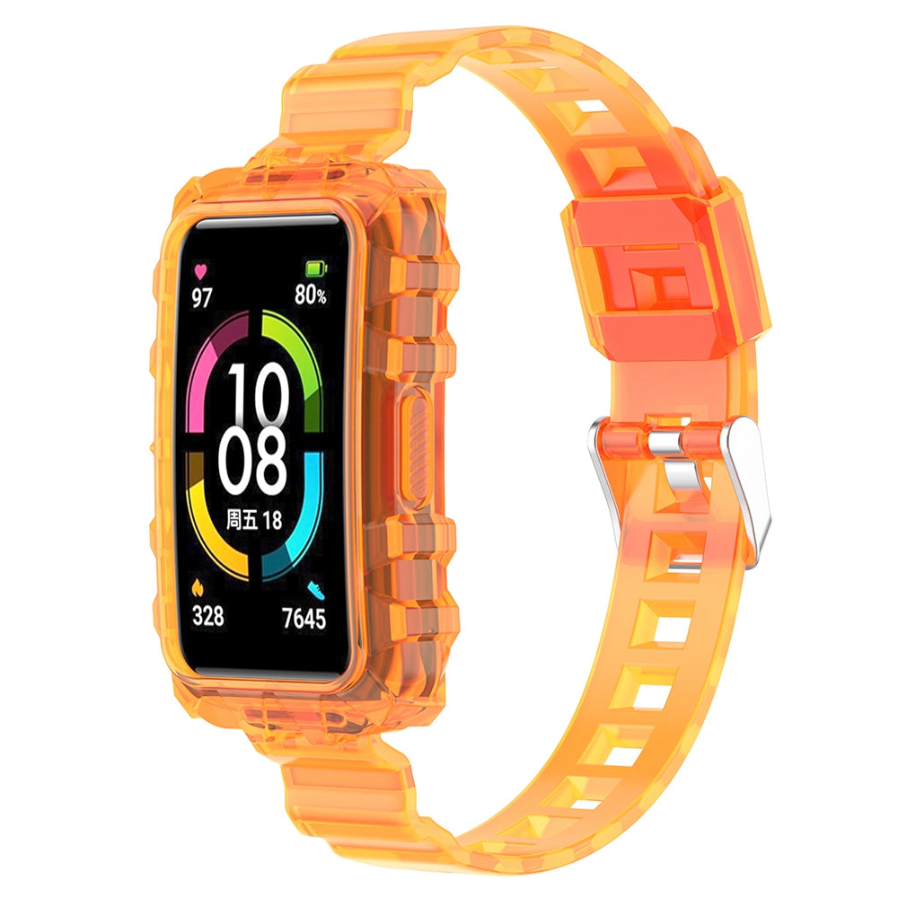For Huawei Band 7 Band 6 Honor Band 6 Replacement Transparent TPU Watch Strap Wrist Band with Watch Case For Huawei Band 7 Band 6 Honor Band 6 Replacement Transparent TPU Watch Strap Wrist Band with Watch Case